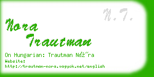 nora trautman business card